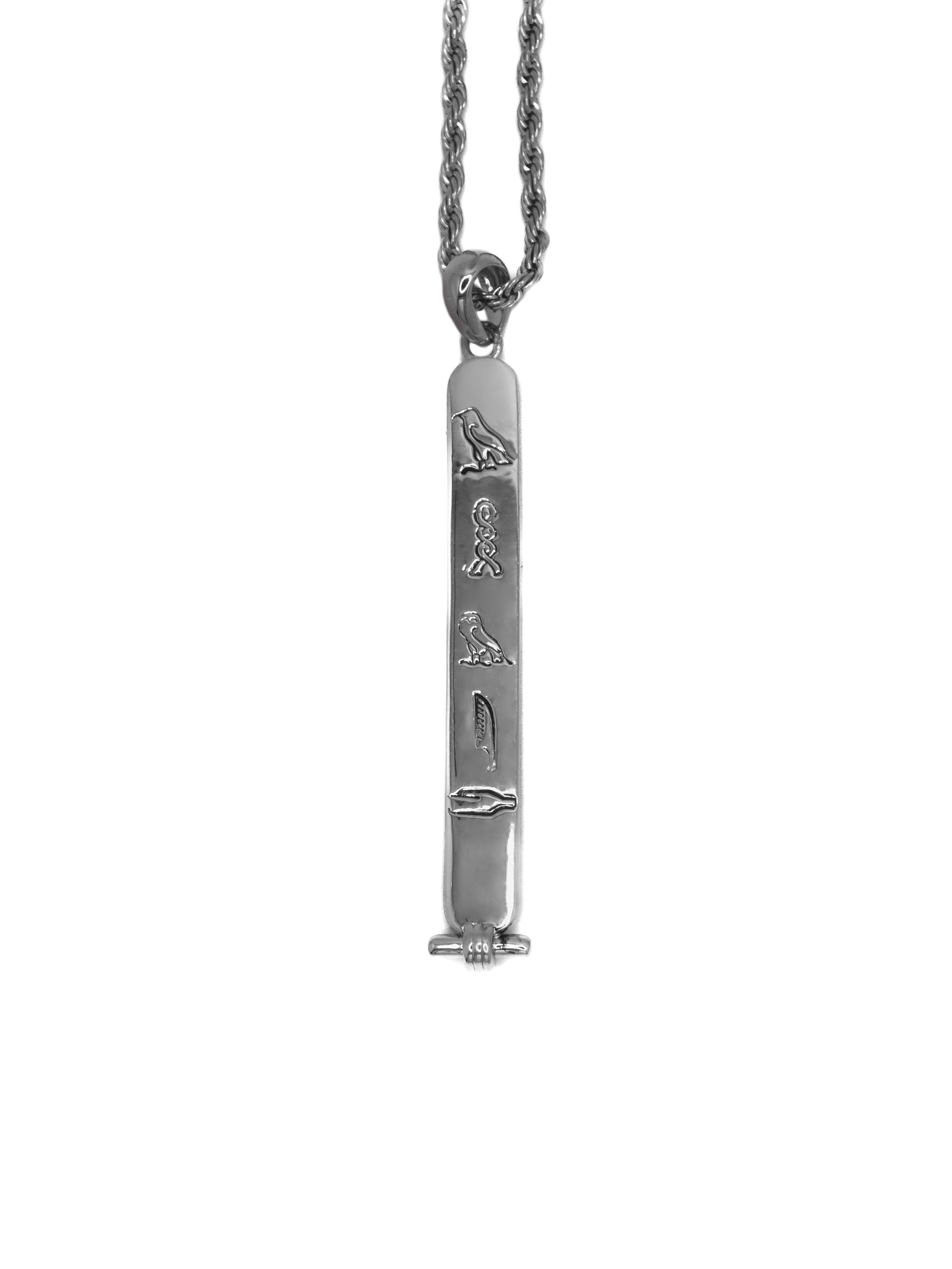 Silver cartouche necklace on sale