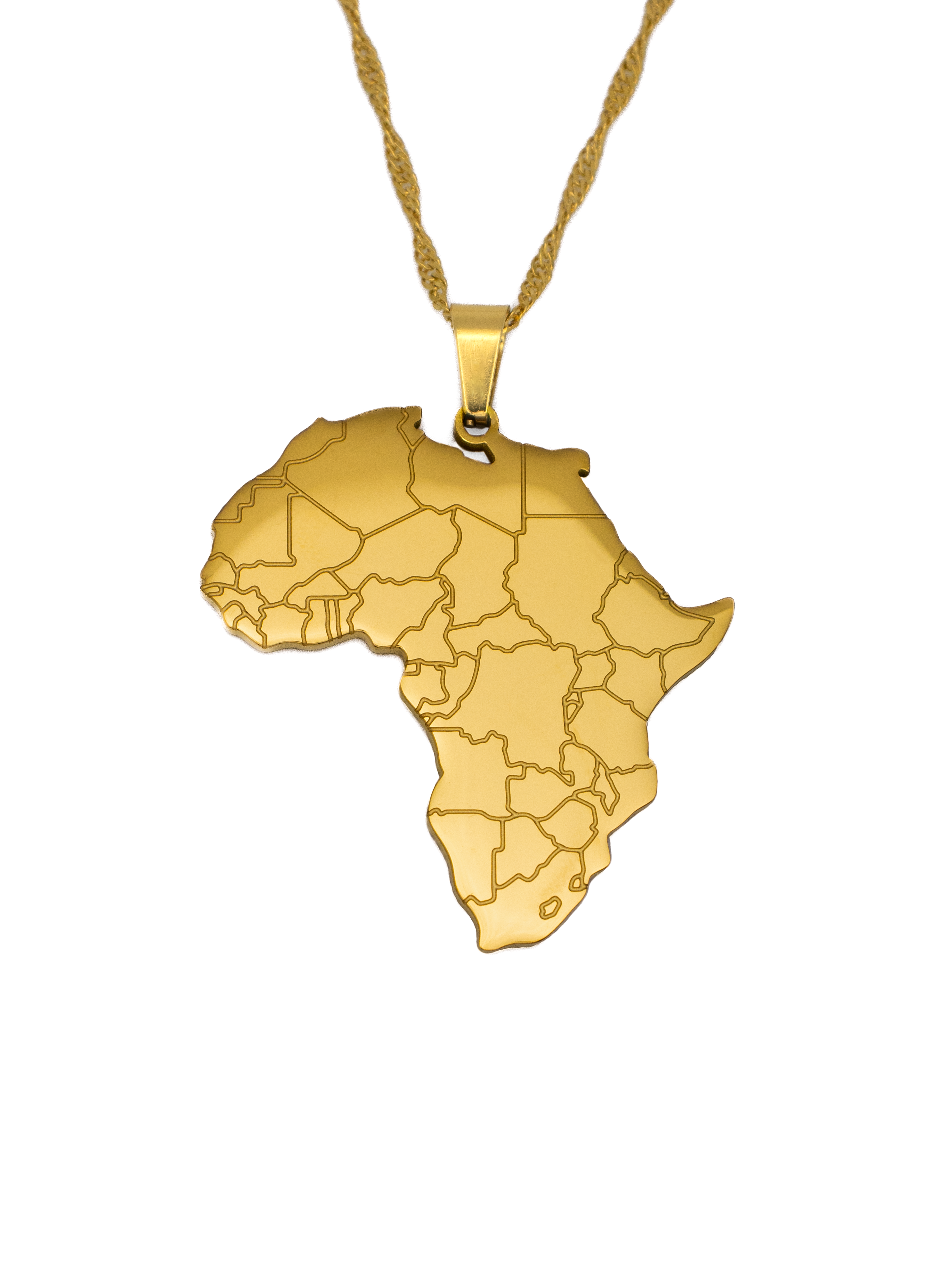 Engraved Africa Map Necklace - KIRO UK
