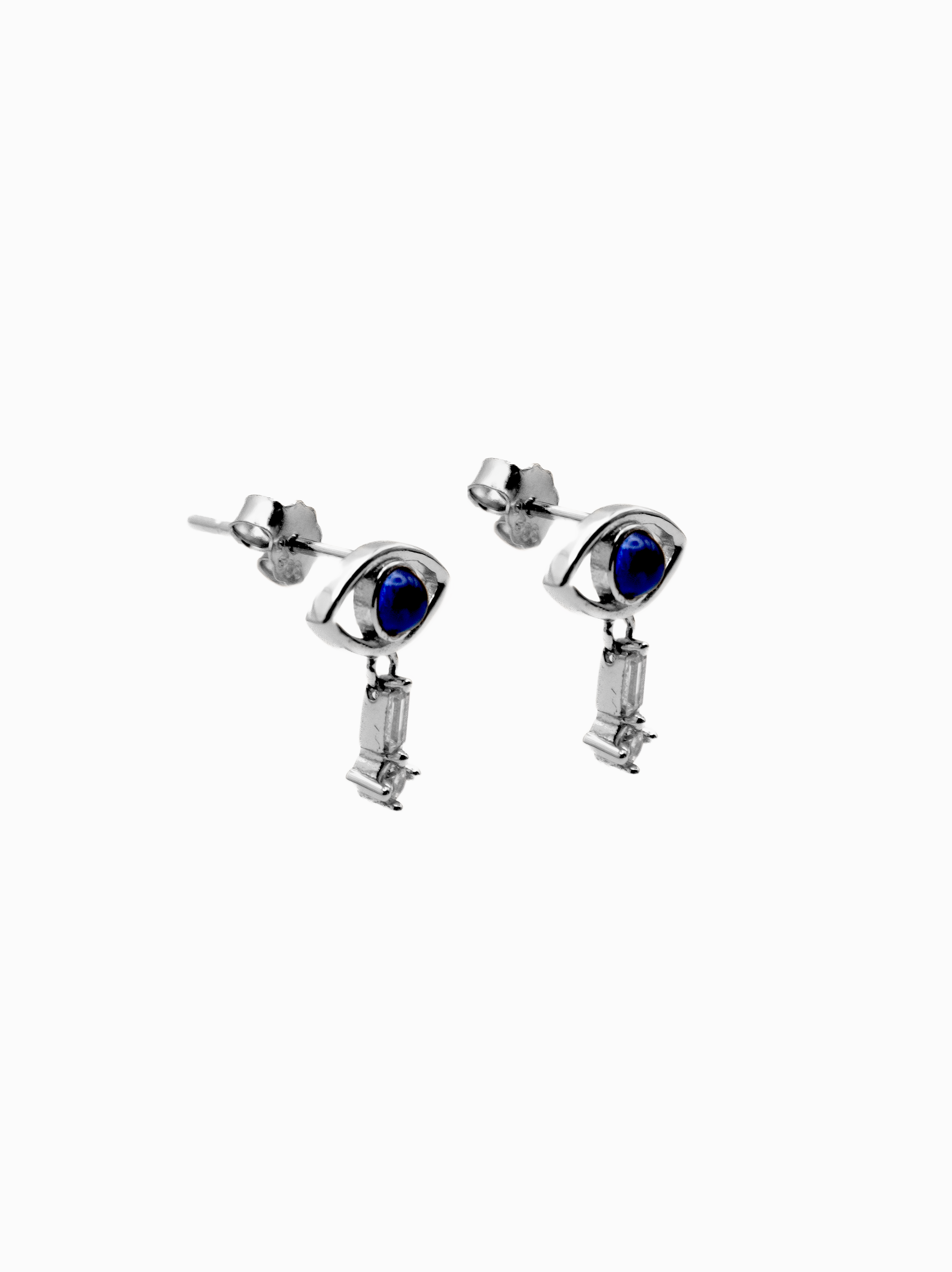 Sterling silver evil eye 2025 earrings