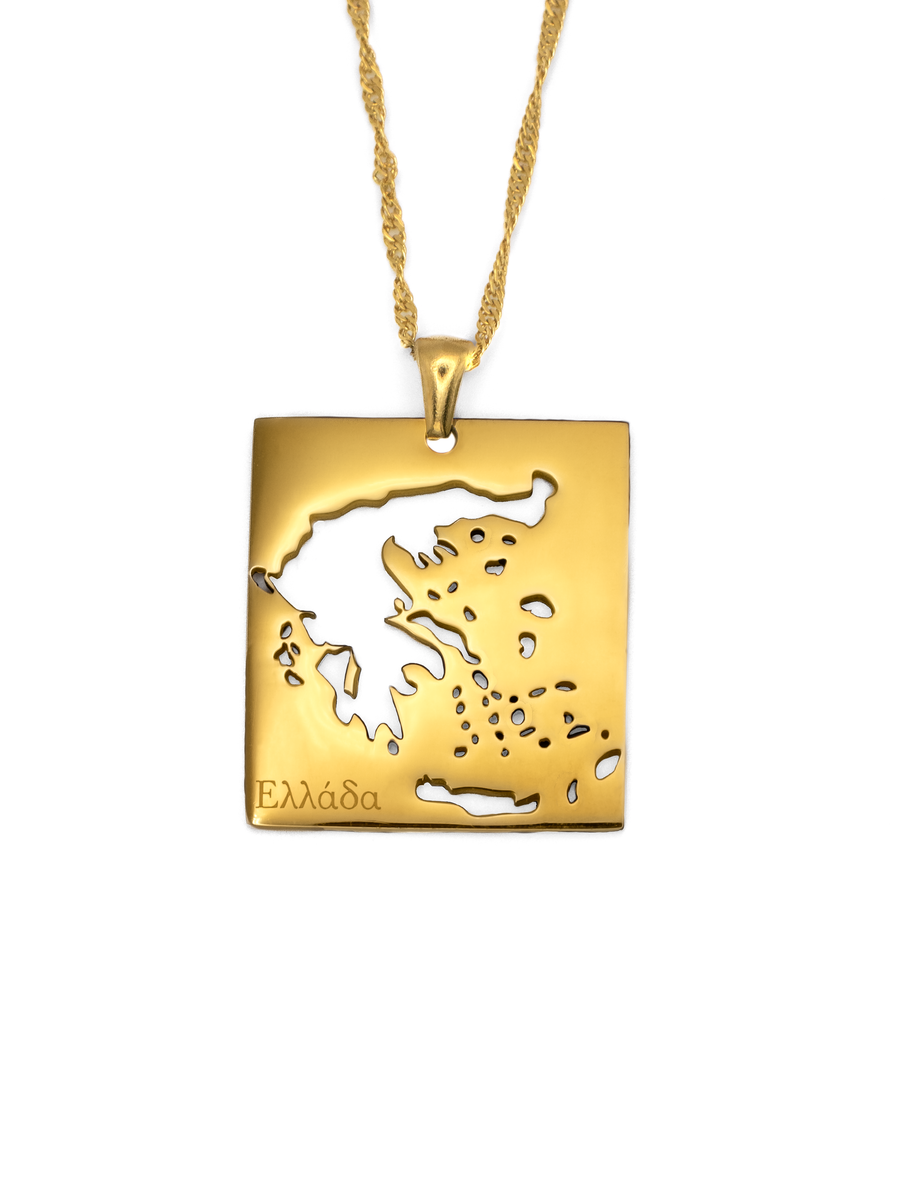 Greece Map Necklace