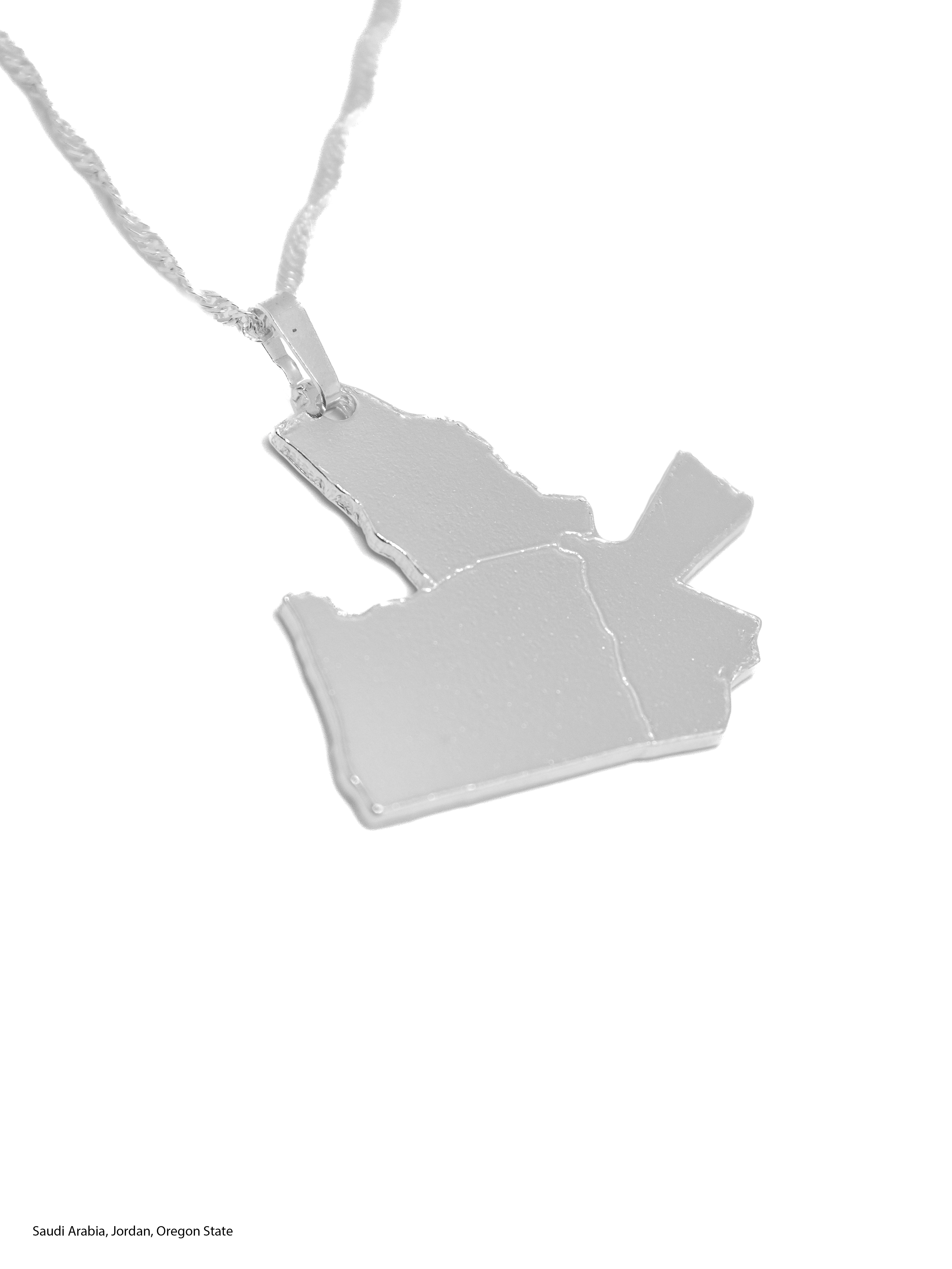 Sterling Silver Custom Mixed Map Necklace - KIRO UK