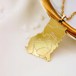Gold Plated Custom Map Necklace - KIRO UK