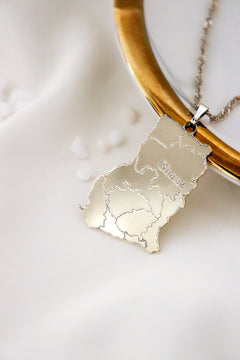 Sterling Silver Custom Map Necklace - KIRO UK