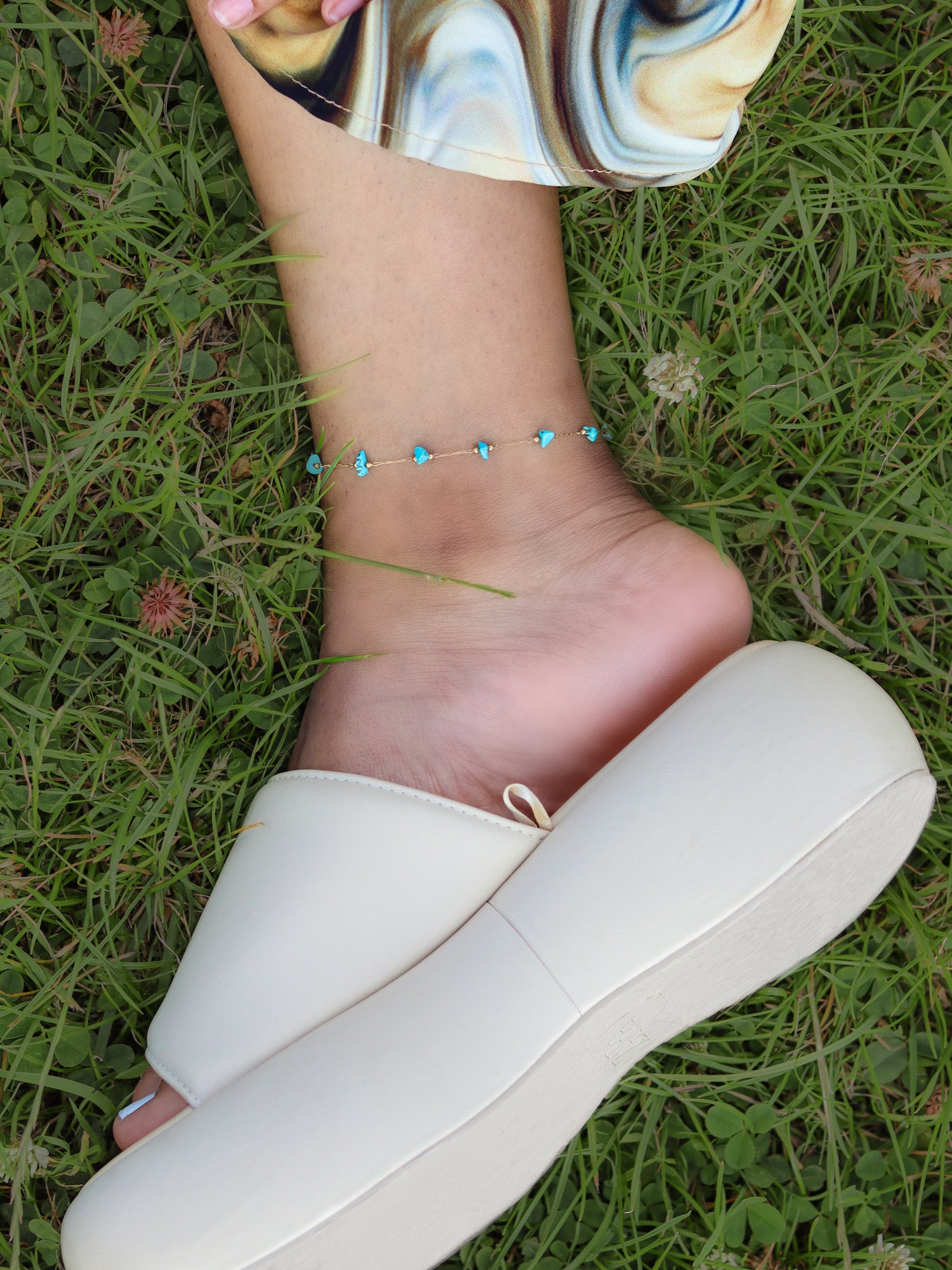 Mona Turquoise Anklet - KIRO UK