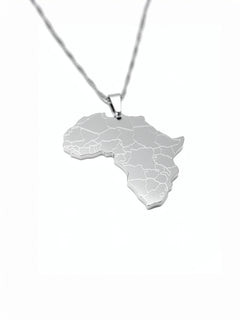 Engraved Africa Map Necklace