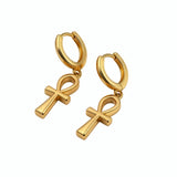 Egyptian Ankh Hoops