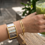 Belt Bangle with Gold Buckle