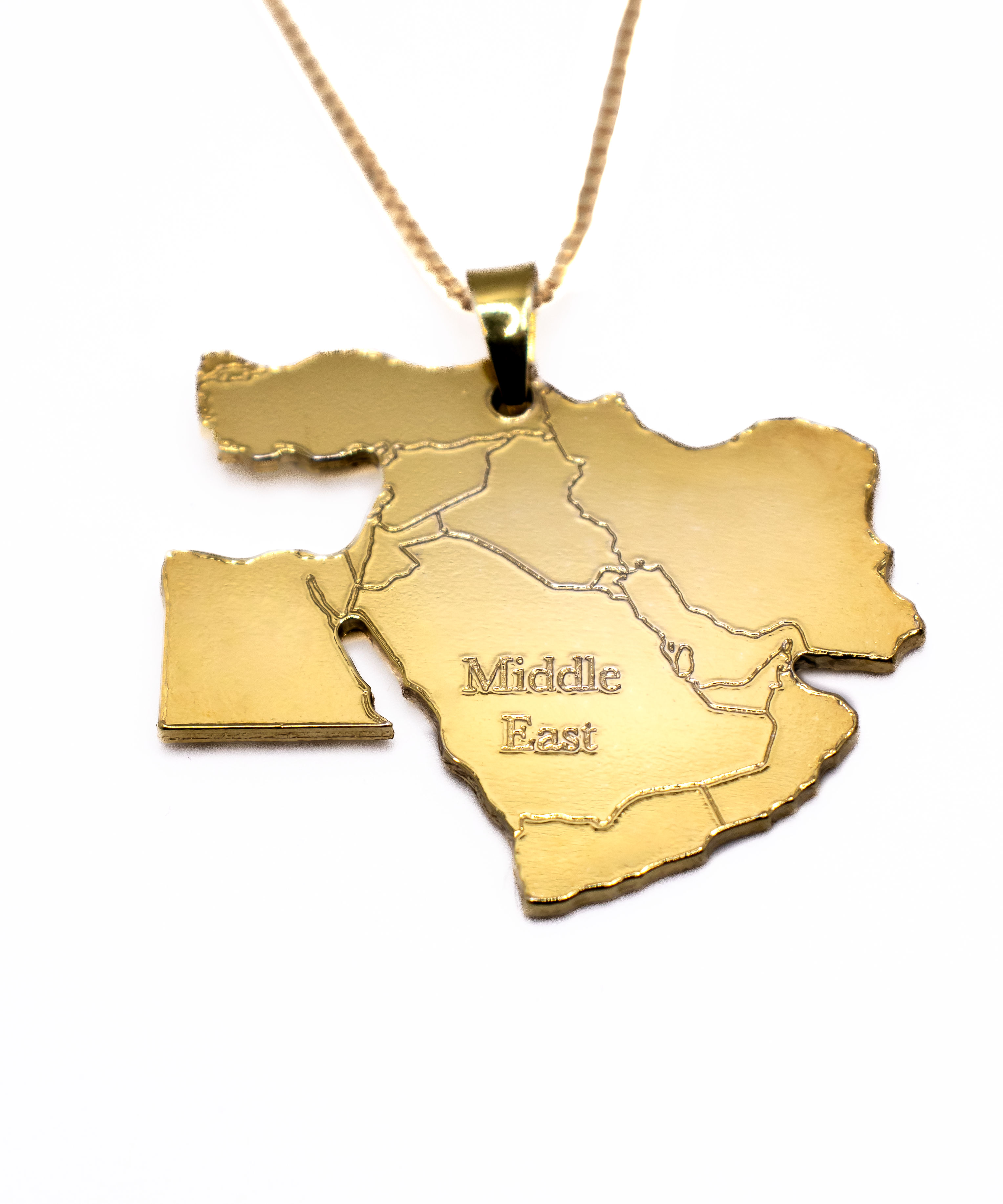 Gold Plated Custom Continent Map Necklace - KIRO UK