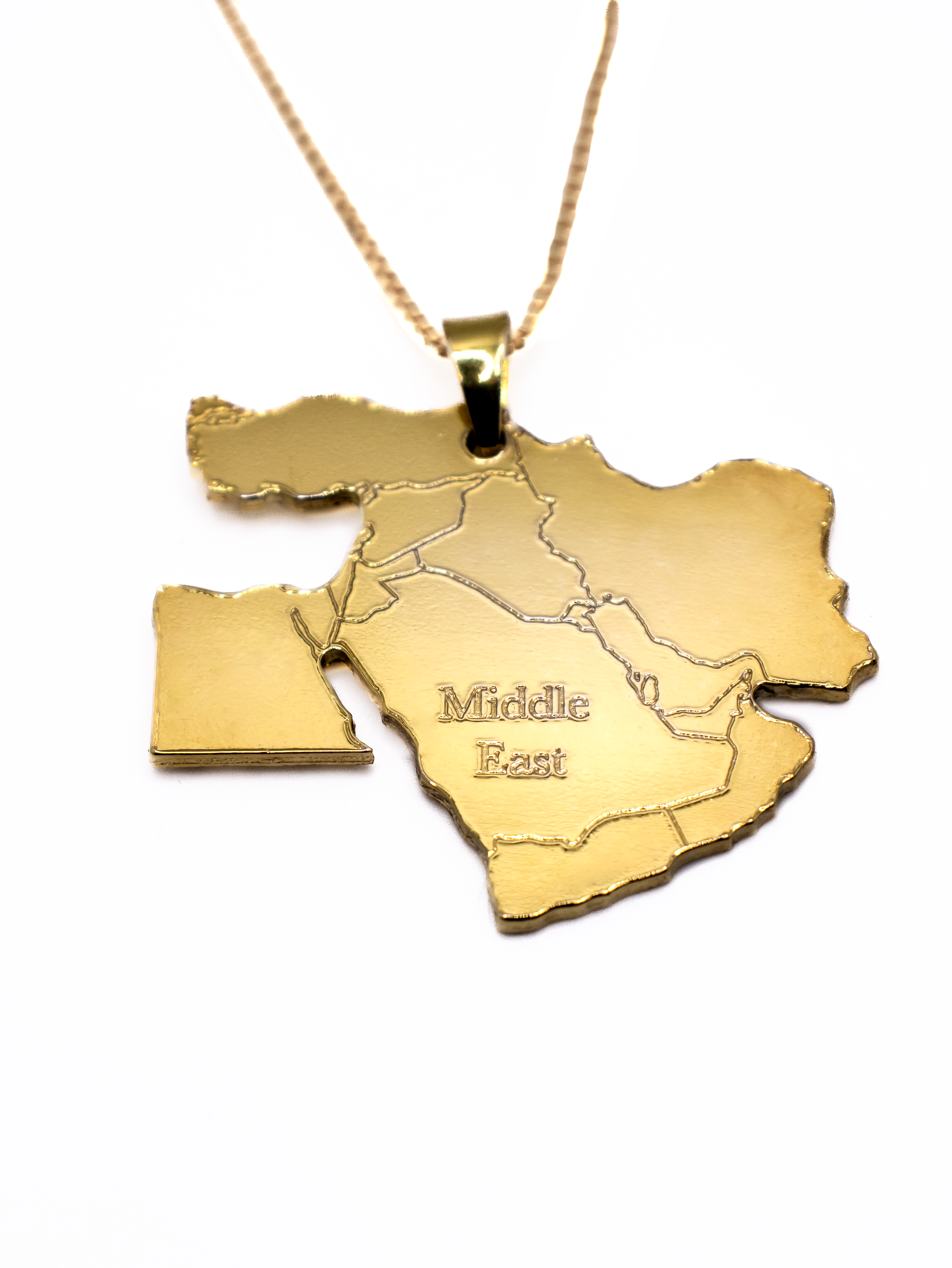 Gold Plated Custom Continent Map Necklace - KIRO UK