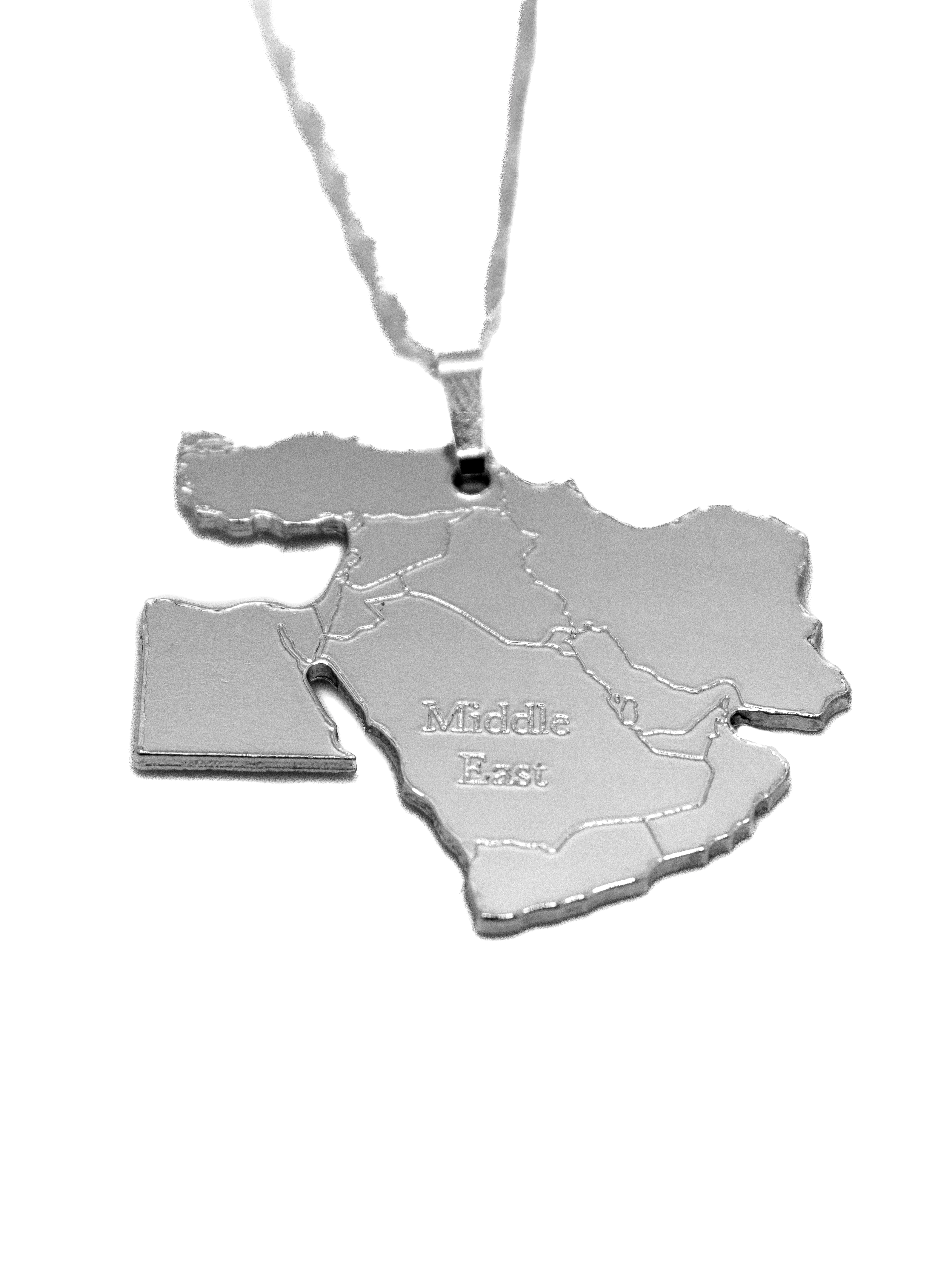 Sterling Silver Custom Continent Map Necklace - KIRO UK