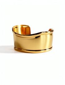 Gold plated adjustable cuff bangle from KIRO UK in the Bold Beauties Bracelets collection waterproof jewellery