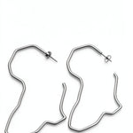 Silver Africa map shaped hoop earrings with butterfly backs in imitation jewelry by KIRO UK for everyday wear