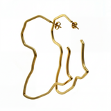 Gold plated map of Africa hoop earrings with butterfly backs in an 18k finish from KIRO UK