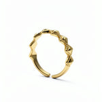 Open adjustable gold ring with diamond inspired textured detailing by KIRO UK in 18K Gold plated on 100% 925 Sterling Silver