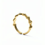 Open adjustable gold ring with diamond inspired textured detailing by KIRO UK in 18K Gold plated on 100% 925 Sterling Silver