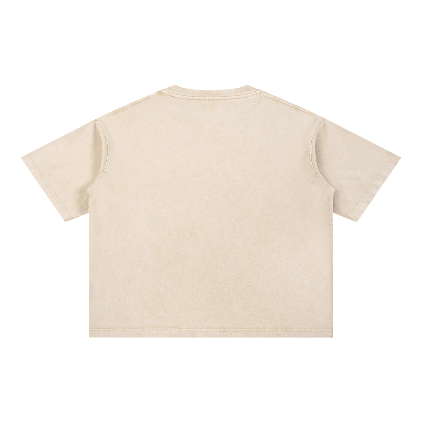 Beige light apricot mineral wash cotton T shirt shown from the back, a unisex Clothing design by kiro