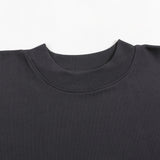 Black cotton oversized T shirt with ribbed crew neckline from KIRO Clothing collection