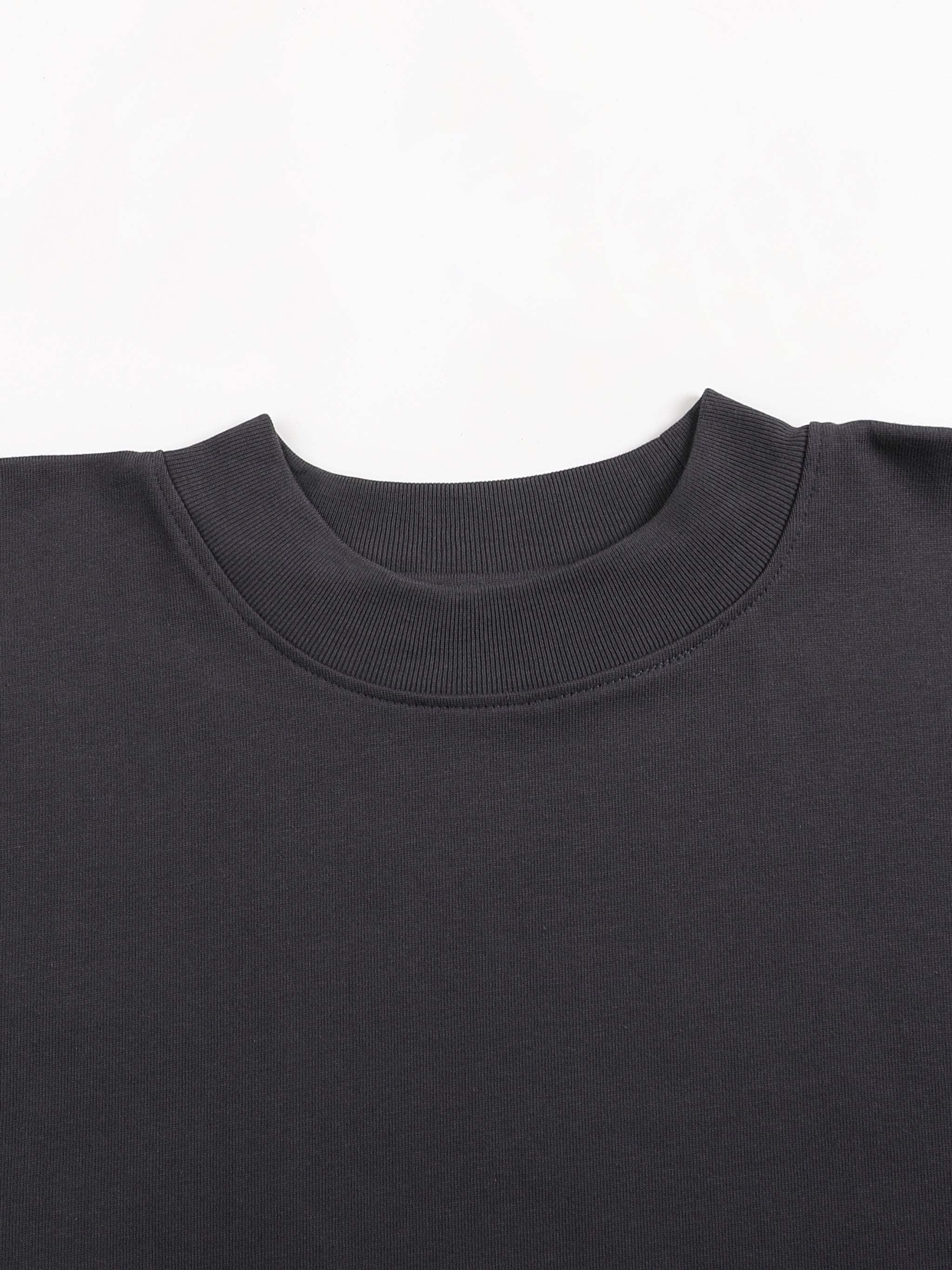 Black cotton oversized T shirt with ribbed crew neckline from KIRO Clothing collection