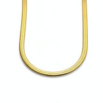 Gold plated herringbone statement necklace on a white background with a smooth flat weave inspired by Egyptian collar jewellery from KIRO UK