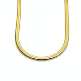 Gold plated herringbone statement necklace on a white background with a smooth flat weave inspired by Egyptian collar jewellery from KIRO UK