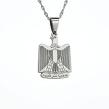 Silver stainless steel necklace with Egyptian eagle pendant and Arabic inscription KIRO UK Egyptian Collection Necklaces
