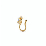 Gold faux nose ring with blue sapphire evil eye design and cubic zirconia accents by KIRO UK