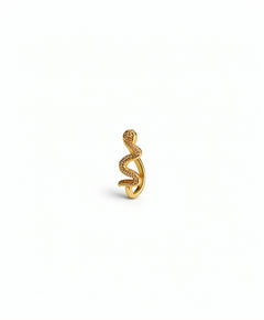 Gold serpent faux nose ring by KIRO UK shown on a white background from the Nose Ring and Faux nose rings collections