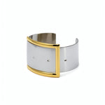 KIRO silver belt bangle with gold buckle detail