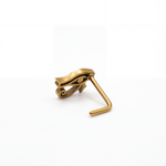 Gold Eye of Horus L bend nose stud by KIRO UK from the Egyptian Collection