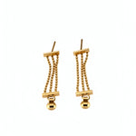 Gold beaded drop earrings in 18K Gold Plated Stainless Steel by KIRO UK from the Earrings and Everyday Essentials collections