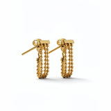 18K gold plated stainless steel beaded drop earrings by KIRO UK from the Earrings and Everyday Essentials collection