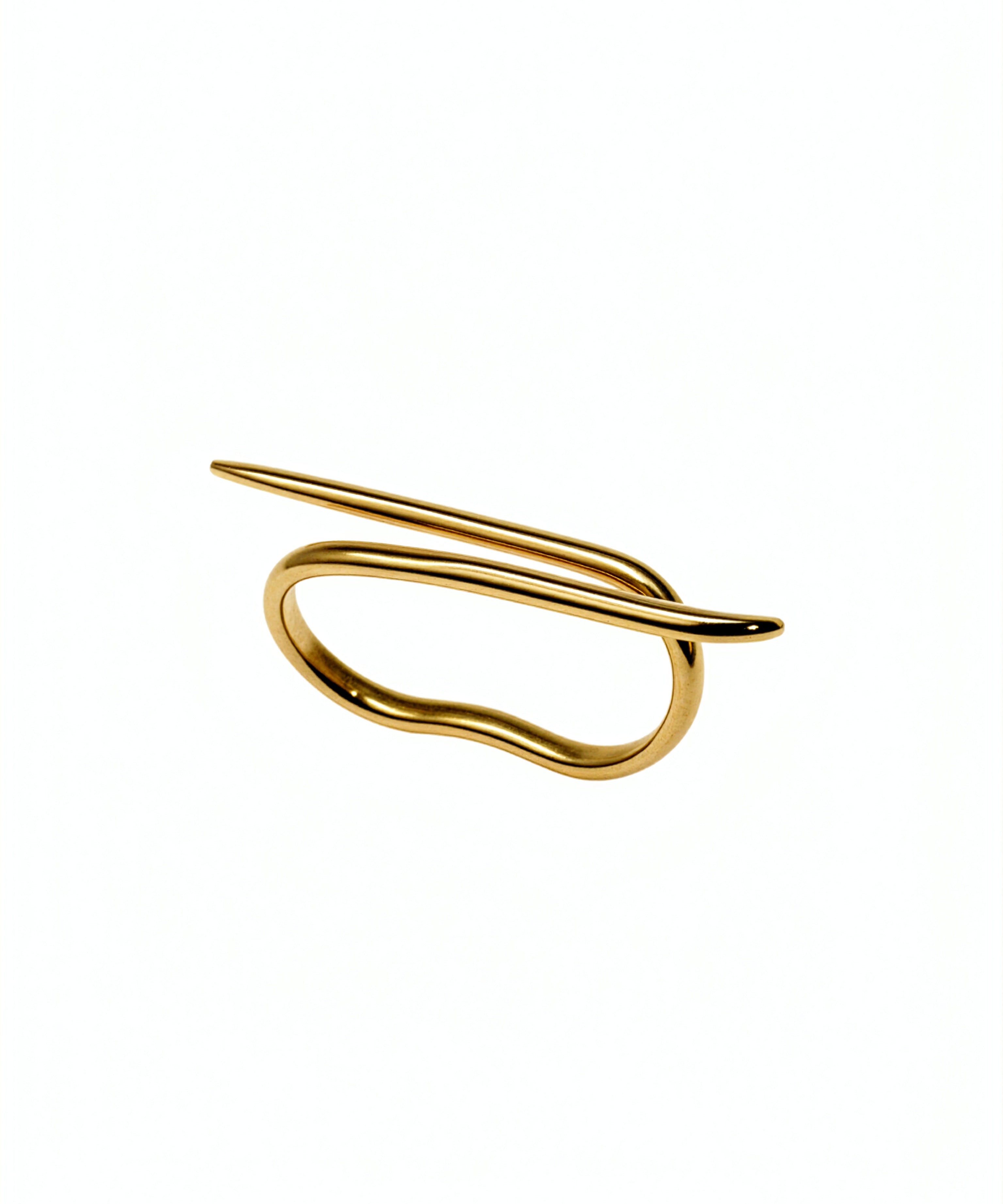 18k Gold plated KIRO meroe two finger bar ring