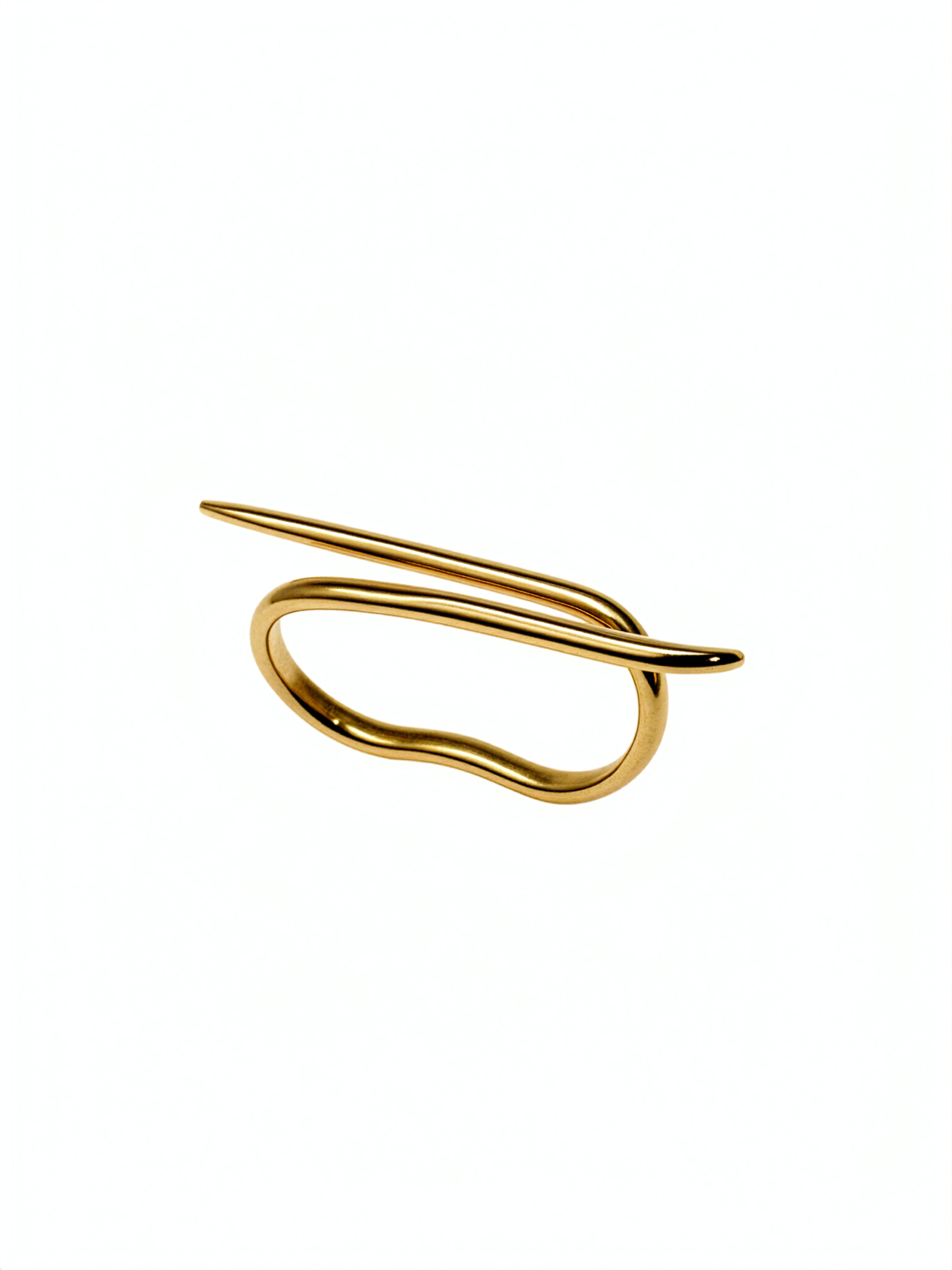 18k Gold plated KIRO meroe two finger bar ring