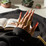 KIRO gold plated Serpent XL ring with intricate snake design, adjustable size, statement accessory.