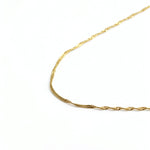 KIRO UK 60cm gold plated stainless steel necklace chain shown against a white background with a textured twisted design for layering and hijab styling