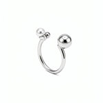 Resizable white and silver 925 sterling silver ring with polished round ends from KIRO UK inspired by Egyptian heritage for elegant fine jewelry styling
