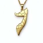 Gold plated Somalia map pendant necklace with regional outline details and Somalia engraved on the front on a linked chain from KIRO UK
