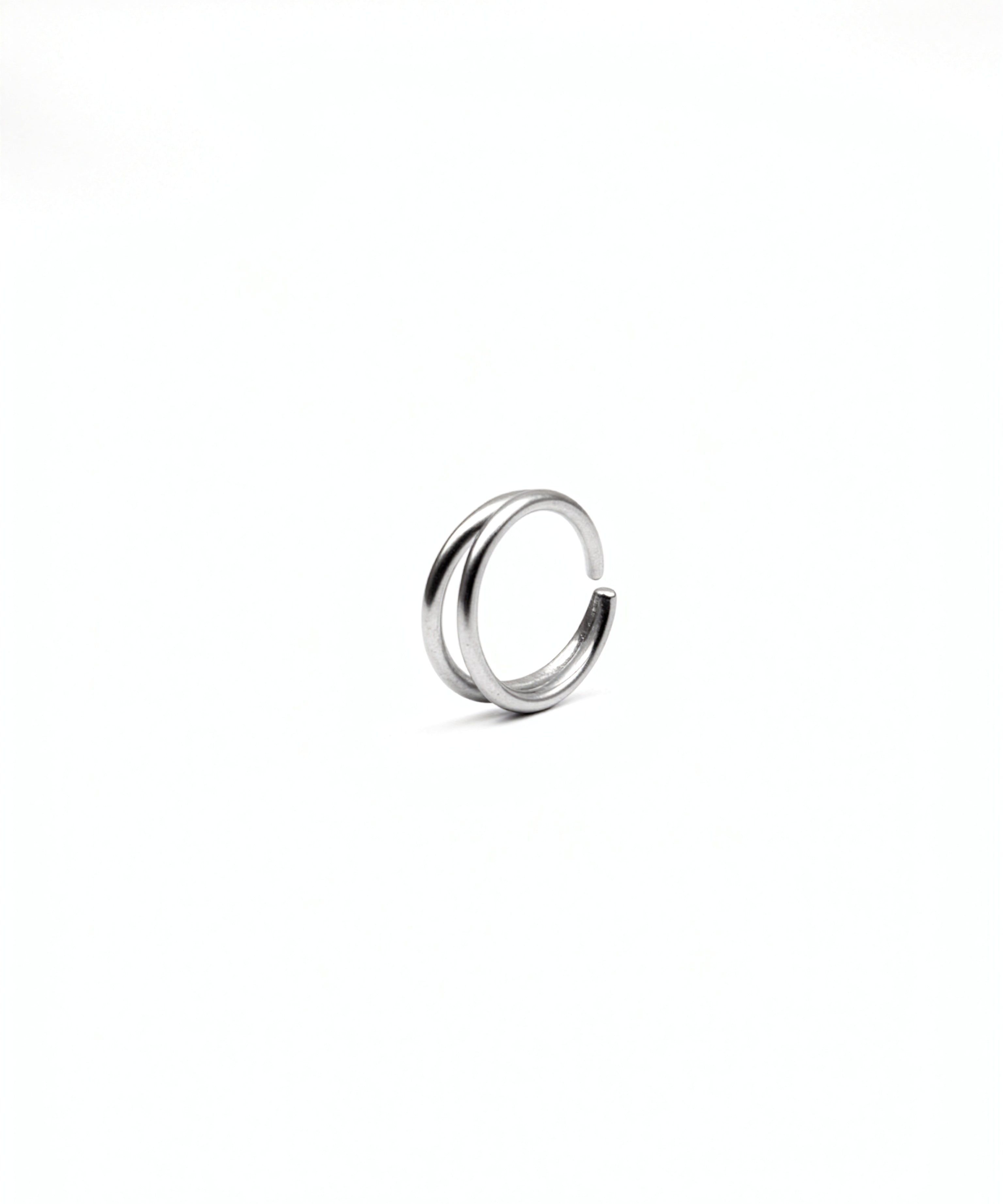 925 sterling silver double hoop nose ring by KIRO UK displayed on a clean white background