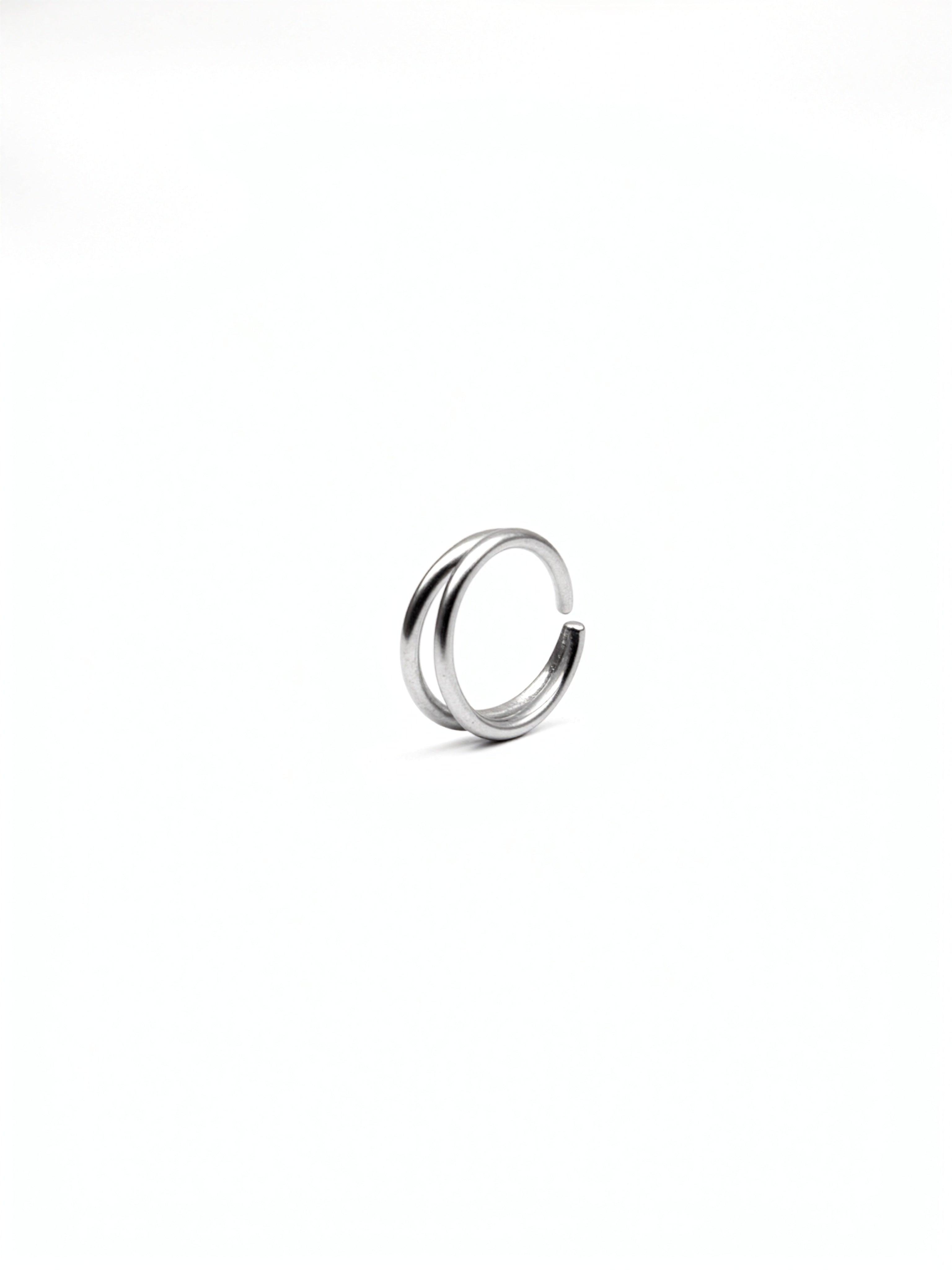925 sterling silver double hoop nose ring by KIRO UK displayed on a clean white background