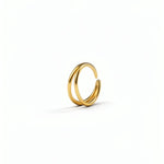 KIRO UK gold sterling silver double nose ring featuring two linked hoops for a stylish stacked look on one piercing