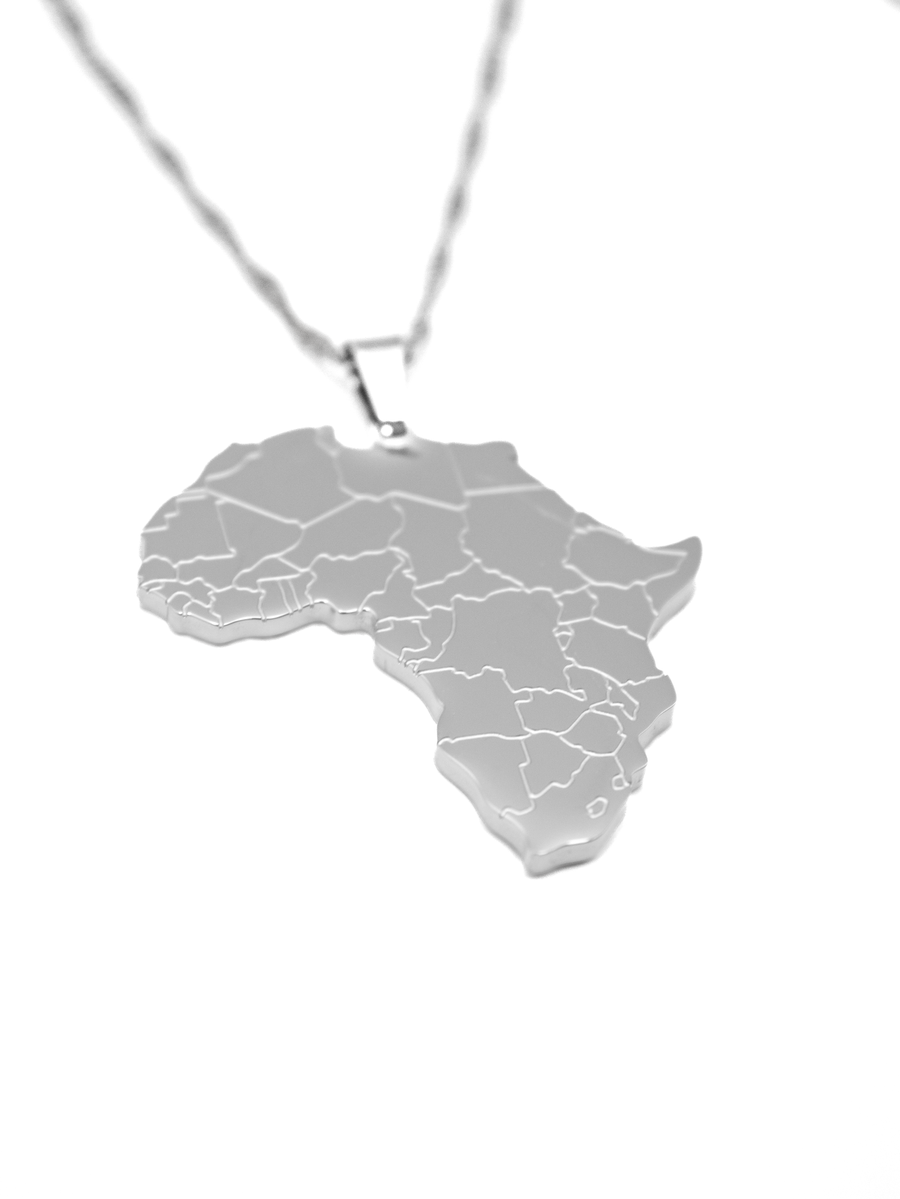 Engraved Africa Map Necklace