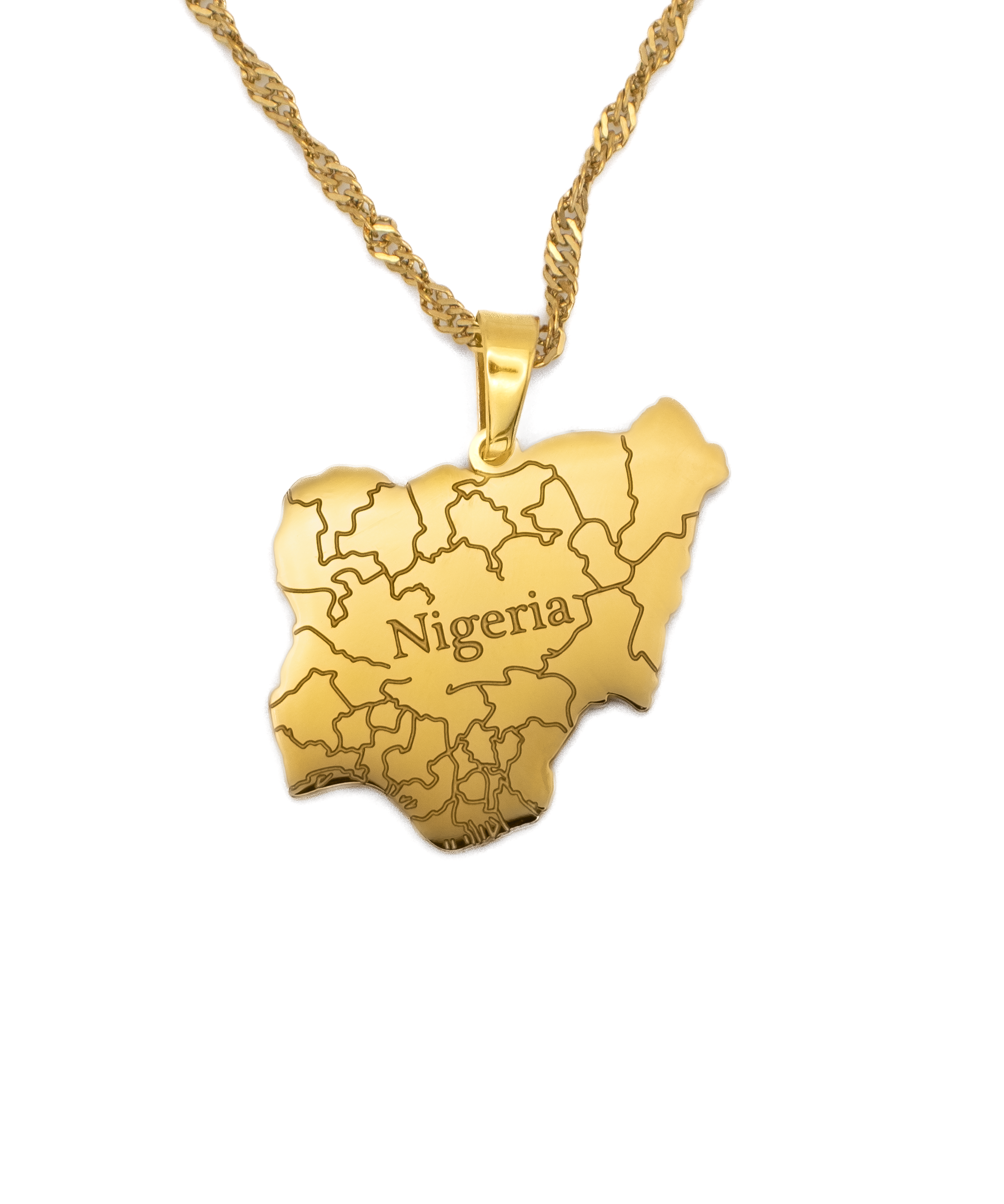 Nigeria Map Necklace - KIRO UK