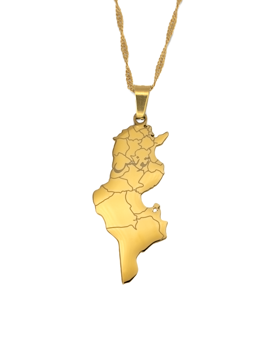 Tunisia Map Necklace