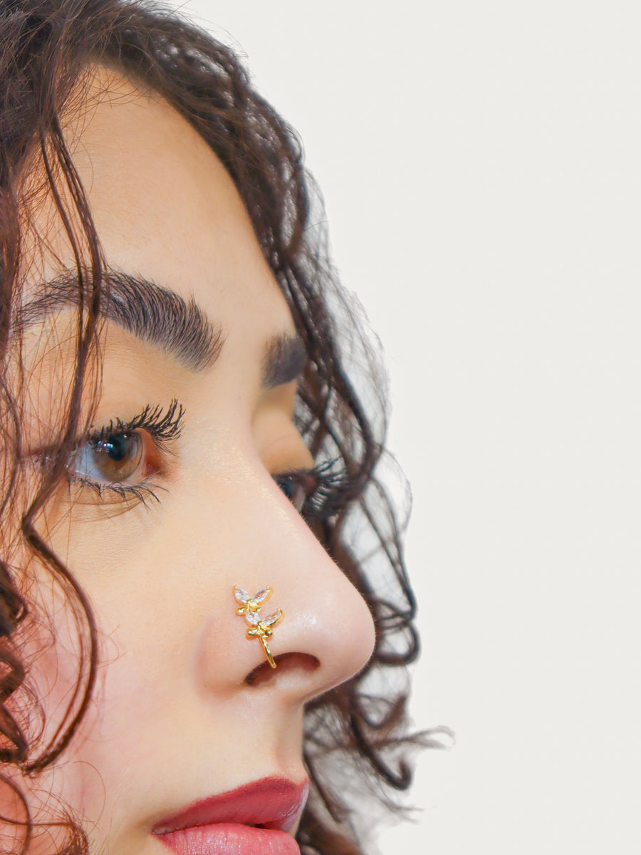 Faux Flower Nose Ring