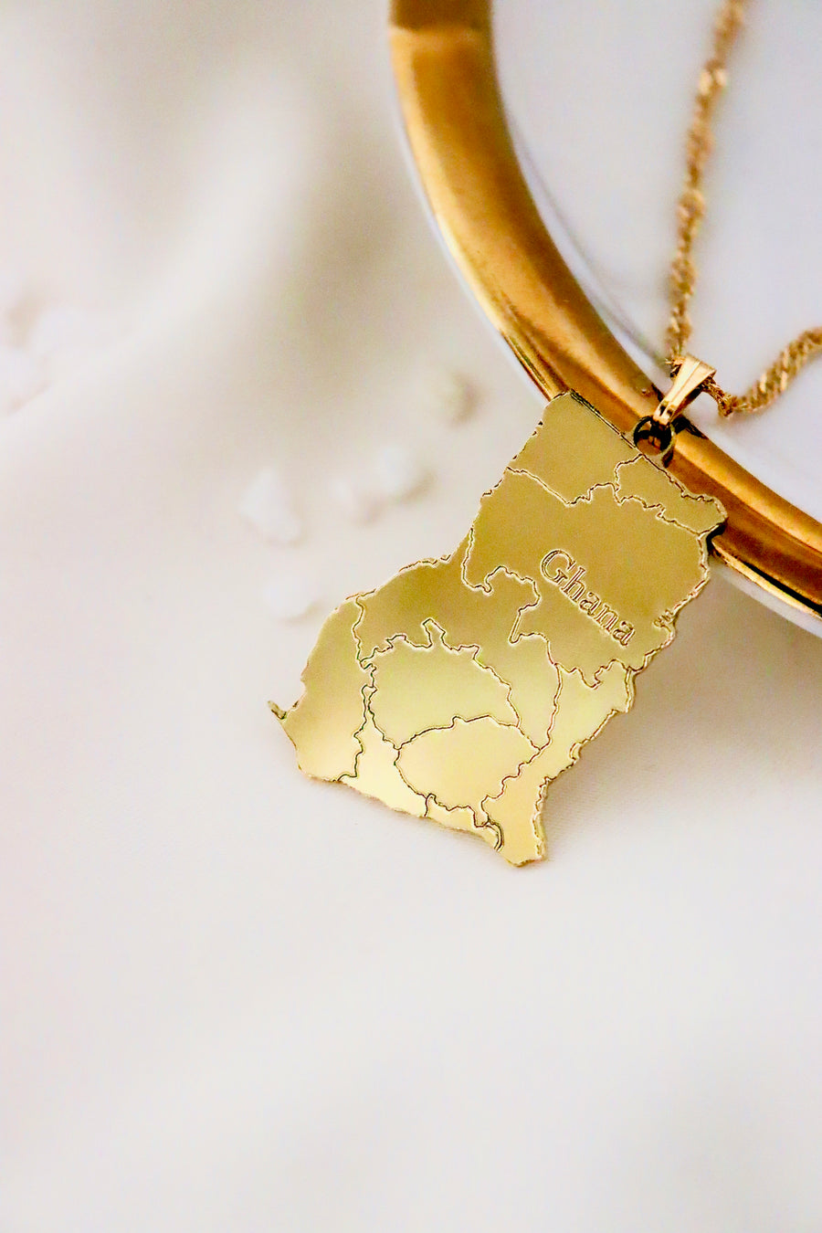 Gold Plated Custom Map Necklace